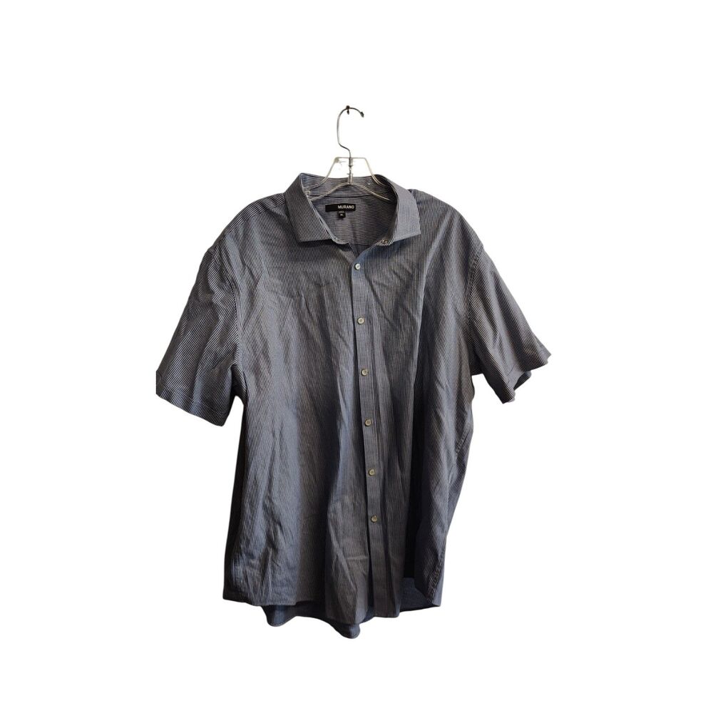 Murano‎ Men's XL Blue Design Button Snap Down Short Sleeve Shirt
